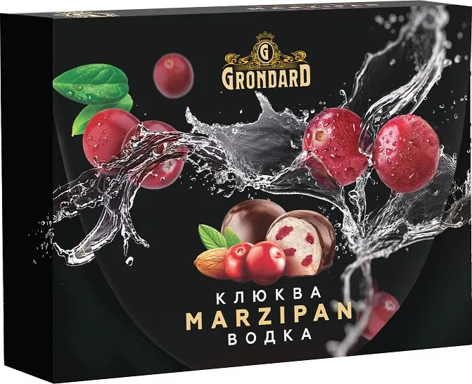  TM Grondard       (10186) Конфеты глазированные Марципановые Клюква и Водка, 98г  в Братске