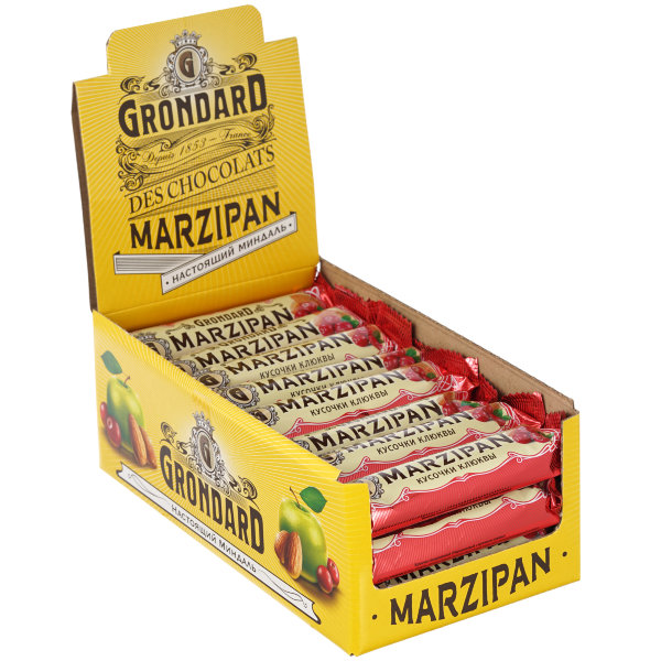 №1 TM Grondard     (8415) Батончики глазированные Марципановые Клюква, (24шт по 50г)    в Братске