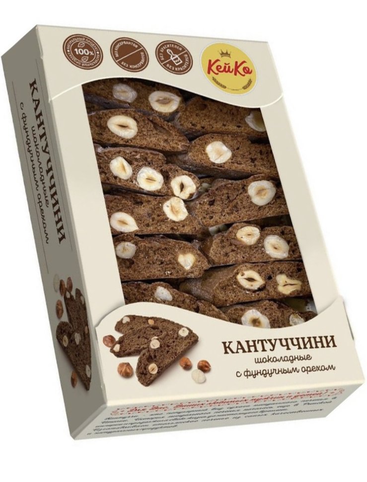  Кей Ко Кантуччини шоколадные с фундучным орехом, 200г  в Братске
